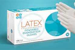 100 x Medium Latex Disposable Gloves