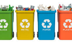 5 recycling bins