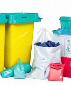 red dustbin sharps containers-  for medical