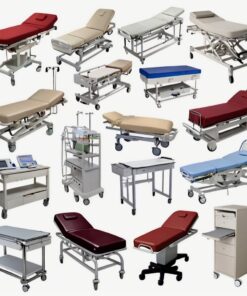 Examination bed with stirrups