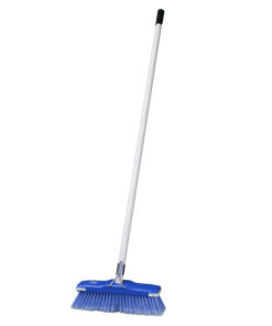 Floor Broom - Complete - GB6 - Soft - Black PVC Fibre Centre - Coloured Border - Buffers - Metal Handle - 55 Grip - Pack of 5 - F3366