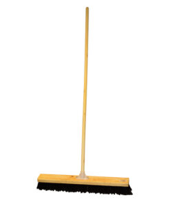 Platform Broom - Complete - Rainbow - Soft Synthetic Fibre - Wooden Screw-in Handle - 45cm - Pack of 3 - F3565