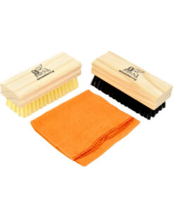 Shoe Brush Kit - Black and White - Yellow Duster - Pack of 10 - F3816