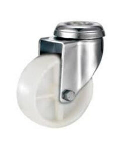 Castor Wheels - Nylon - Bolt Hole - Swivel - White - 75mm - TOOC468