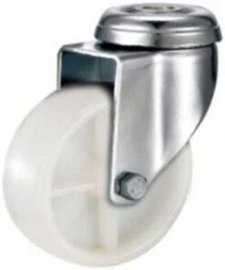 Castor Wheels - Polypropylene - Bolt Hole - Swivel - White - 75mm - TOOC414