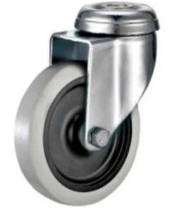 Castor Wheels - Thermoplastic Rubber - Bolt Hole - Swivel - 125mm - TOOC512