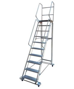 Mobile Safety Step Ladder - Mounty Rollstep - 10 Step - 3.365m High - MLH10
