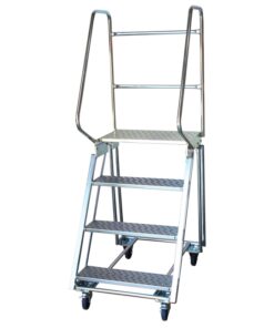 Mobile Safety Step Ladder - Mounty Rollstep - 4 Step - 1.835m High - MLH04