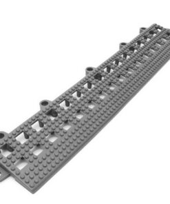 Floor Tile Female Edge - Flexi-Deck Interlinking Anti-Slip Drainage PVC Mat - 30 x 5 x 1.3 cm - Grey - Pack of 3 - FD060002F3