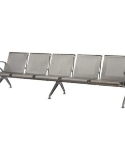 Airport Bench - Indoor and Outdoor Waiting Room Seat - Stainless Steel - Five Seater - Flat Pack - 302 x 67 x 82 cm - PF05