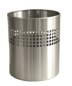 Waste Paper Bin - Square Punch Steel Range - Metal - 24 x 30 cm - Stainless Steel - 420SS