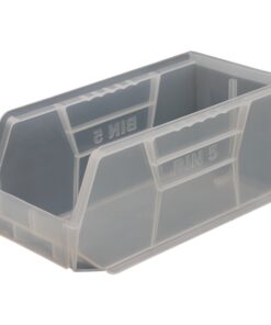 Stack & Hang Parts Storage Bin - Small Plastic Container - Size 5 - 28 x 14 x 13 cm - Clear - BIN-5-CLEAR