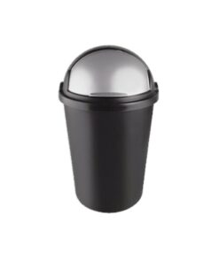Plastic Rubbish Bin - Push Bin - 12L - Black - SAL032BL