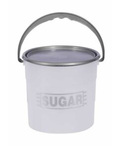 10L Plastic Bucket and Lid - Sugar - Pack of 5
