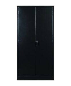 Steel Stationery Cupboard - Metal Storage Cabinet - 4 Shelves - Black - 180 x 90 x 35 cm - SC350BK-black