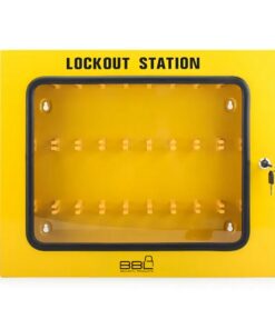 Lockout Station - Holds 60 Locks - Yellow - Steel - 56 x 7 x 46 x 7 cm
