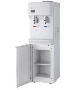Water Cooler Dispenser - Hot and Cold - Freestanding with Storage Compartment - White