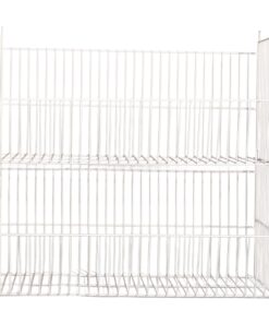 Steel Stacking Basket - White - 88 x 40 x 40 cm - Pack of 2