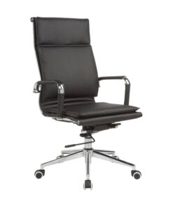 High Back Office Chair - Eames Flat Cushion - PU Leather - Tilt - Gas Height - Colour Options