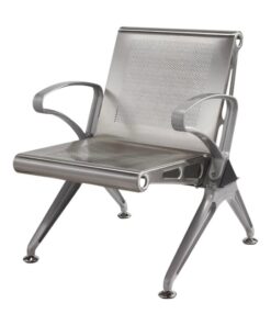 Airport Bench - Public Seating - Aluminium - Indoor and Outdoor Use - Flat Packed - One Seater - 61 x 67 x 78 cm