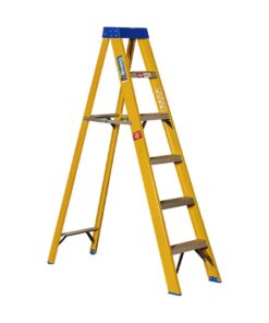 Partial Fibreglass Step Ladder - Single Sided - Industrial A-Frame - 4 Steps - 1.2m