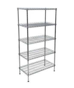 Wire Steel Shelving - Galvanised - 5 Shelves - 180 x 90 x 45 cm
