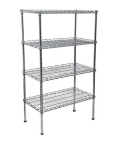 Wire Steel Shelving - Galvanised - 4 Shelves - 180 x 90 x 45 cm