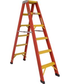 Fibreglass Double Sided Step Ladder - Industrial - Heavy Duty - 8 Step - 2.4m