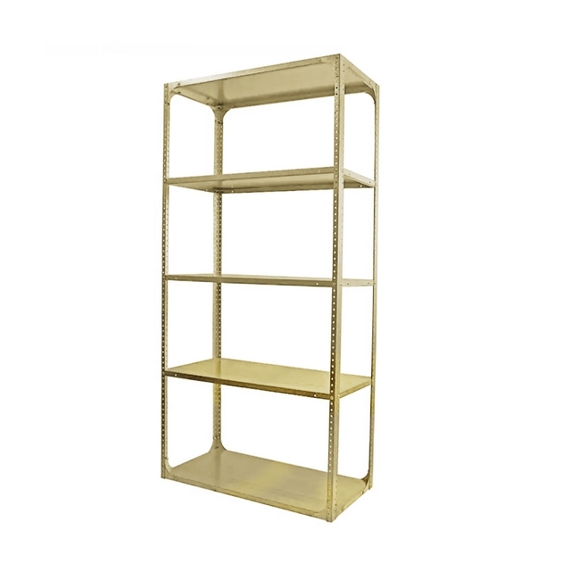 Bolted Shelving Steel Bay 5 Shelves - Uni-Angle - Five Shelf Kit - Painted - 304.8 x 91.4 x 91.4 cm