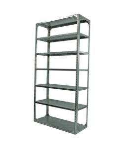 Bolted Shelving Steel Bay 7 Shelves - Uni-Angle - Seven Shelf Kit - Galvanised - 365.8 x 91.4 x 61 cm
