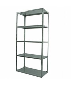 Bolted Shelving Steel Bay 5 Shelves - Uni-Angle - Five Shelf Kit - Galvanised - 335.3 x 91.4 x 91.4 cm