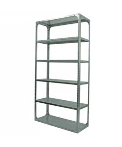 Bolted Shelving Steel Bay 6 Shelves - Uni-Angle - Six Shelf Kit - Galvanised - 335.3 x 91.4 x 45.7 cm
