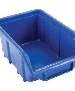 Senator Stack & Hang Plastic Bin - Small Parts Storage - SEN1 - with Label Holder - 16.5 x 11 x 7.5 cm - Blue