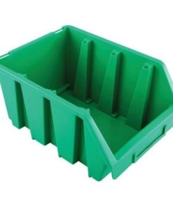 Matlock Plastic Storage Bin - Wall Mountable & Stackable - Label Holder - 17 x 24 x 12.6 cm - Green