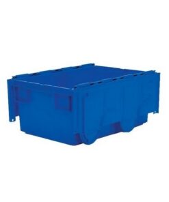 Matlock Euro Container with Lid - Plastic ALC - Heavy-Duty - 60 x 40 x 26.5 cm - Blue - 49.5L - Nestable & Stackable