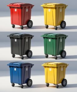 Alternative view of comb lift wheelie bin