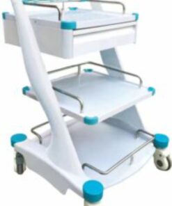 Treatment Trolley 3 Tier – Blue with Detachable Guardrail