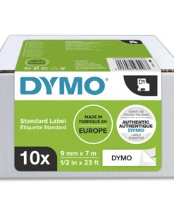 Dymo D1-Tape Big Pack 10 Tapes 9mm x 7m Black on White