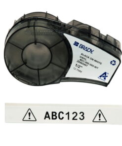 Brady Labels M21-500-595-WT, 12.7x6.4m, Black on White, Self-Adhesive, Box of 4.6m