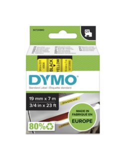 Dymo D1 Tape, 19mm x 7m Black on Yellow