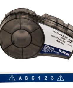 Brady Labels M21-375-595-BL 9.53x6.4m, White on Blue, Self-Adhesive, Roll of 6.4 m