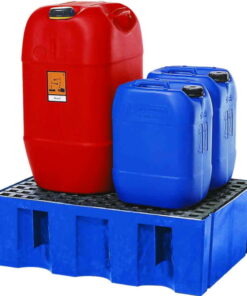 Asecos Drain Tray 725 × 525 × 235 mm, PE, Payload 150 kg, Grating PE, Without Feet