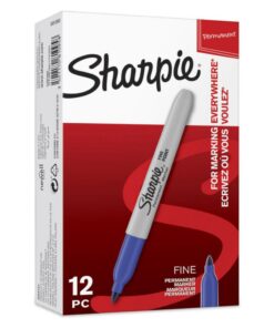 Sharpie® Permanent Marker Fine Round Tip box of 12 blue