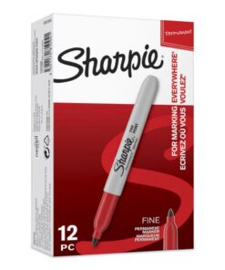 Sharpie® Permanent Marker Fine Round Tip box of 12 red