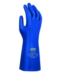 Uvex Protection Gloves RUBIFLEX S NB35B Nitrile Rubber (NBR) 35 cm, Size 9, Type 60224, Blue, Pair