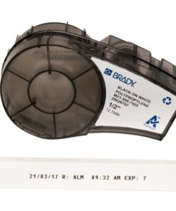 Brady Labels M21-500-7425-12.70x6.4m Black on White Polypropylene Roll of 6.4 m