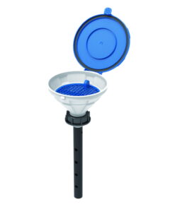 SCAT Funnel with lid "MARCO", V2.0, S55 PE-HD, with lance (220 mm) and removable sieve
