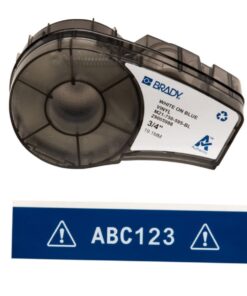 Brady Labels M21-750-595-BL 19.05 x 6.4 m, White on Blue, Self-Adhesive, Box of 6.4 m