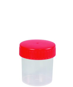 Ratiolab Multipurpose Beakers, 30 mL, PP, with Red Screw Lid, Non-Graduated, Sterilized (Pack of 500)