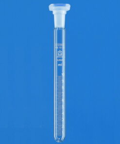 BRAND Graduated Test Tube 10 mL with PP Stopper, Borosilicate 33, White Graduation, 15x165 mm